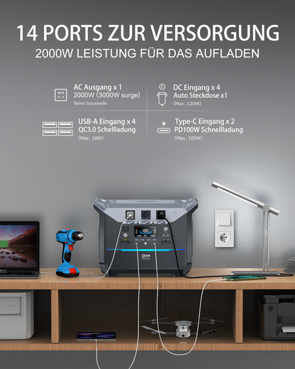 DaranEner NEO2000 Portable Power Station | 2000W 2073.6Wh
